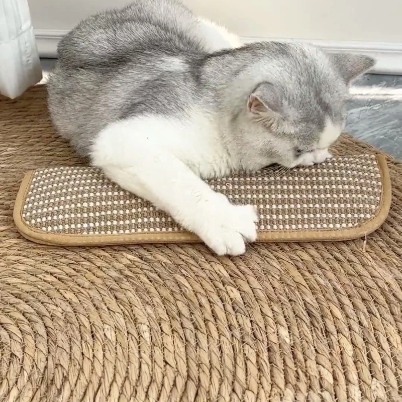 Almohada para masticar con hierba gatera con textura de yute: juguete calmante para gatos para la salud dental, el rasguño y el alivio del aburrimiento: almohadilla para abrazar de juego propio - imagen 2