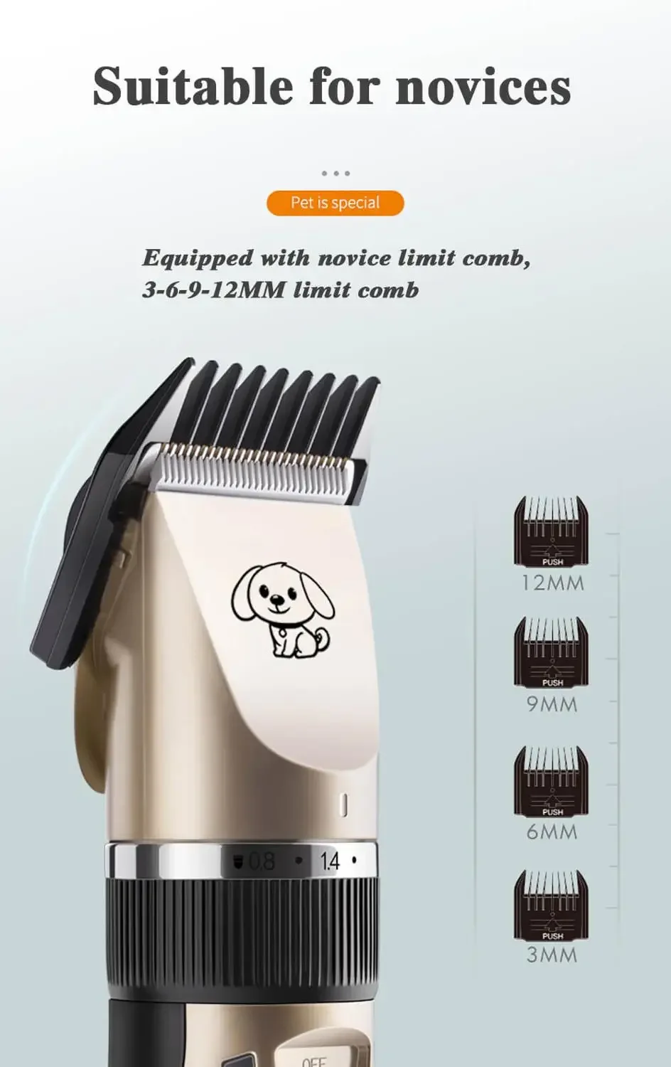 Cortaúñas para perros, herramienta de aseo para mascotas de bajo ruido, cortador de pelo para gatos y animales, afeitadora de corte de pelo, perros y gatos de pelo maquina afeitadora - imagen 4