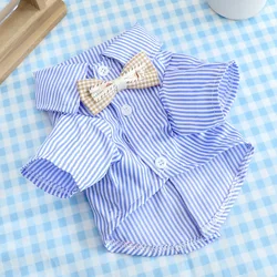 Camisa a rayas con lazo para perros Chihuahua y gatos – Verano