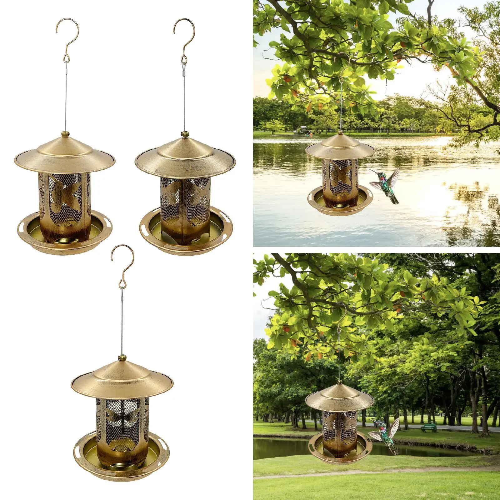 Hanging Bird Feeder Ornament Creative Easy to Use Decorative Accessories Decoration Feeding Tool for Outside Backyard Garden