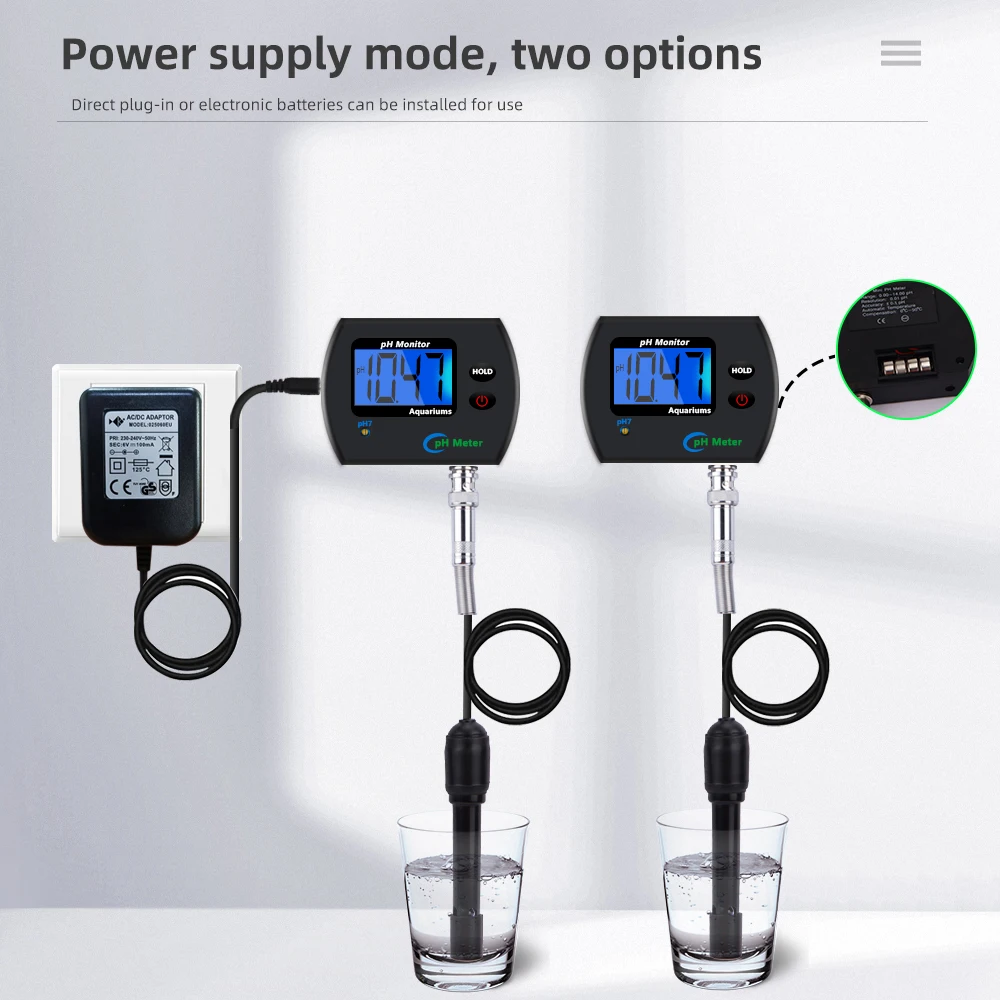 Medidor de Ph Digital para acuario, Monitor de PH en línea para agua potable, probador profesional de calidad del agua preciso, multiparámetro, enchufe europeo - imagen 4