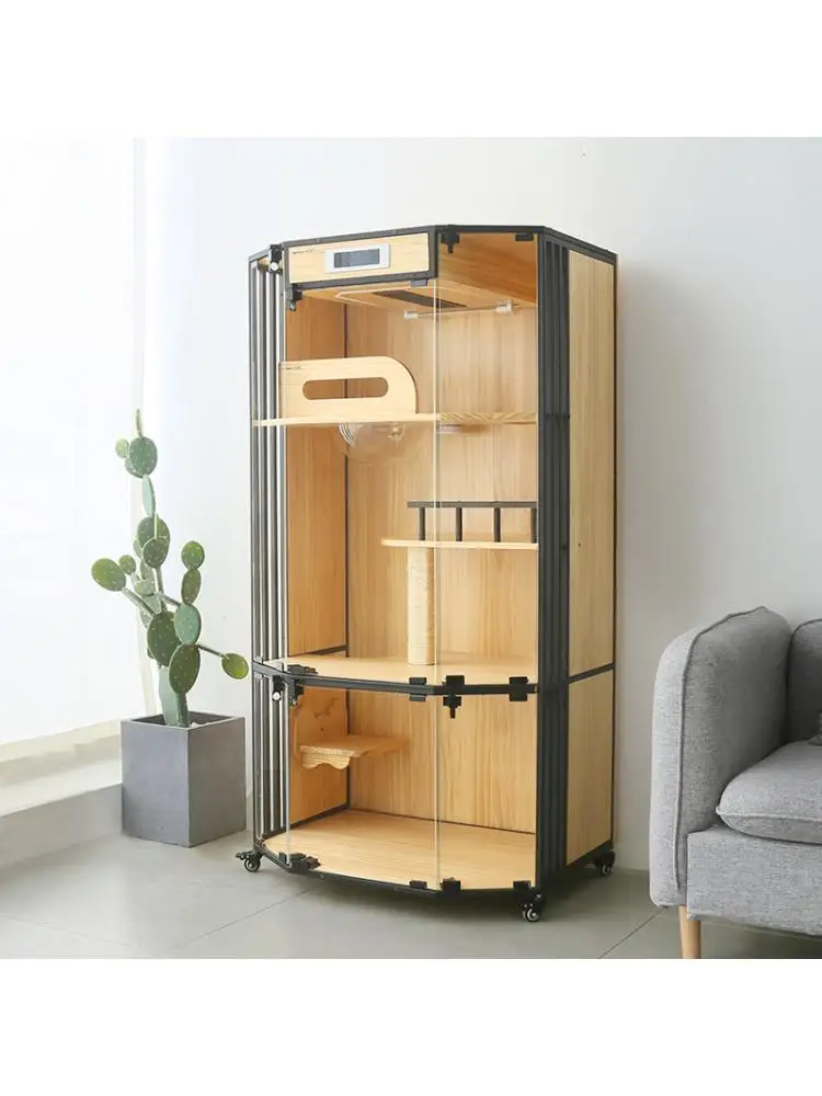 Casa de gato inteligente de temperatura constante, jaula de madera maciza para gatos y Control panorámico de temperatura, marco de escalada para gatos - imagen 3