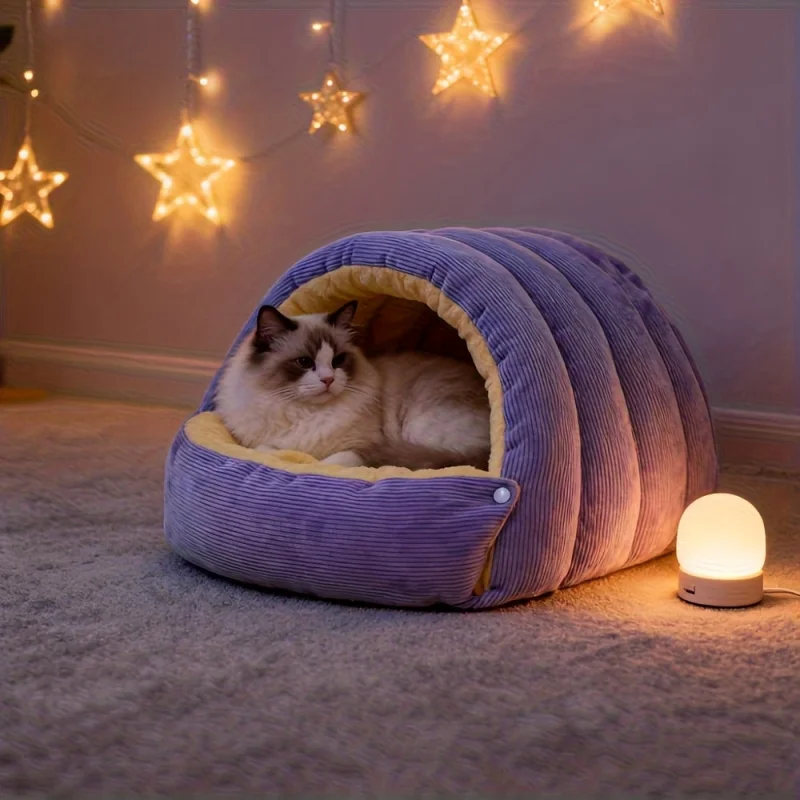 Winter Warm Cat Bed Warm Pet House Pet Sleeping Nest Thickening Warmth Soft Kittens Sleeping Bed Cat Cave For Pet Cat Dog Warmth - imagen 2