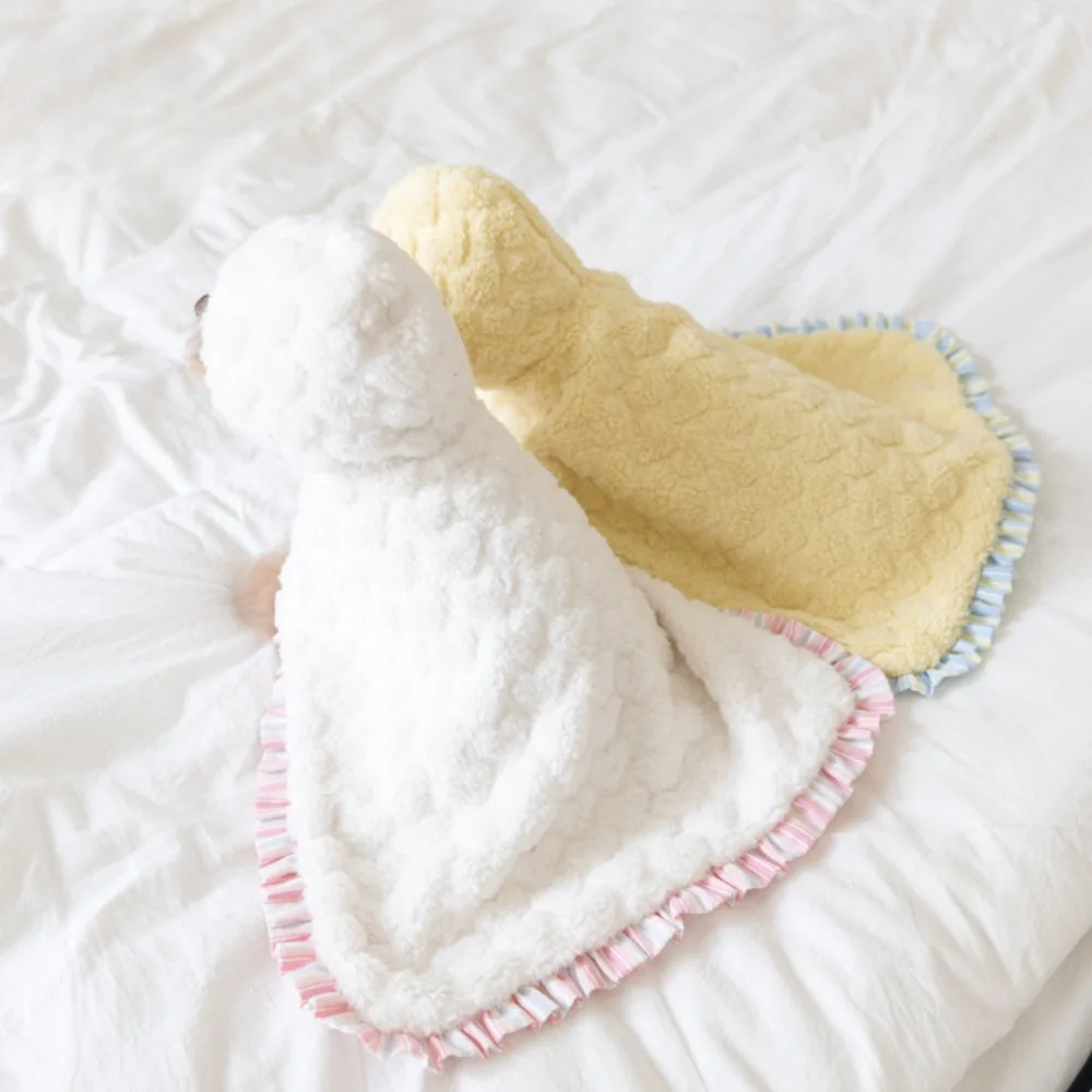 Capa de felpa de doble cara para mascotas, manta cálida a rayas para el hogar, ropa de peluche para perros pequeños, ropa para cachorros, Navidad, Otoño e Invierno - imagen 3