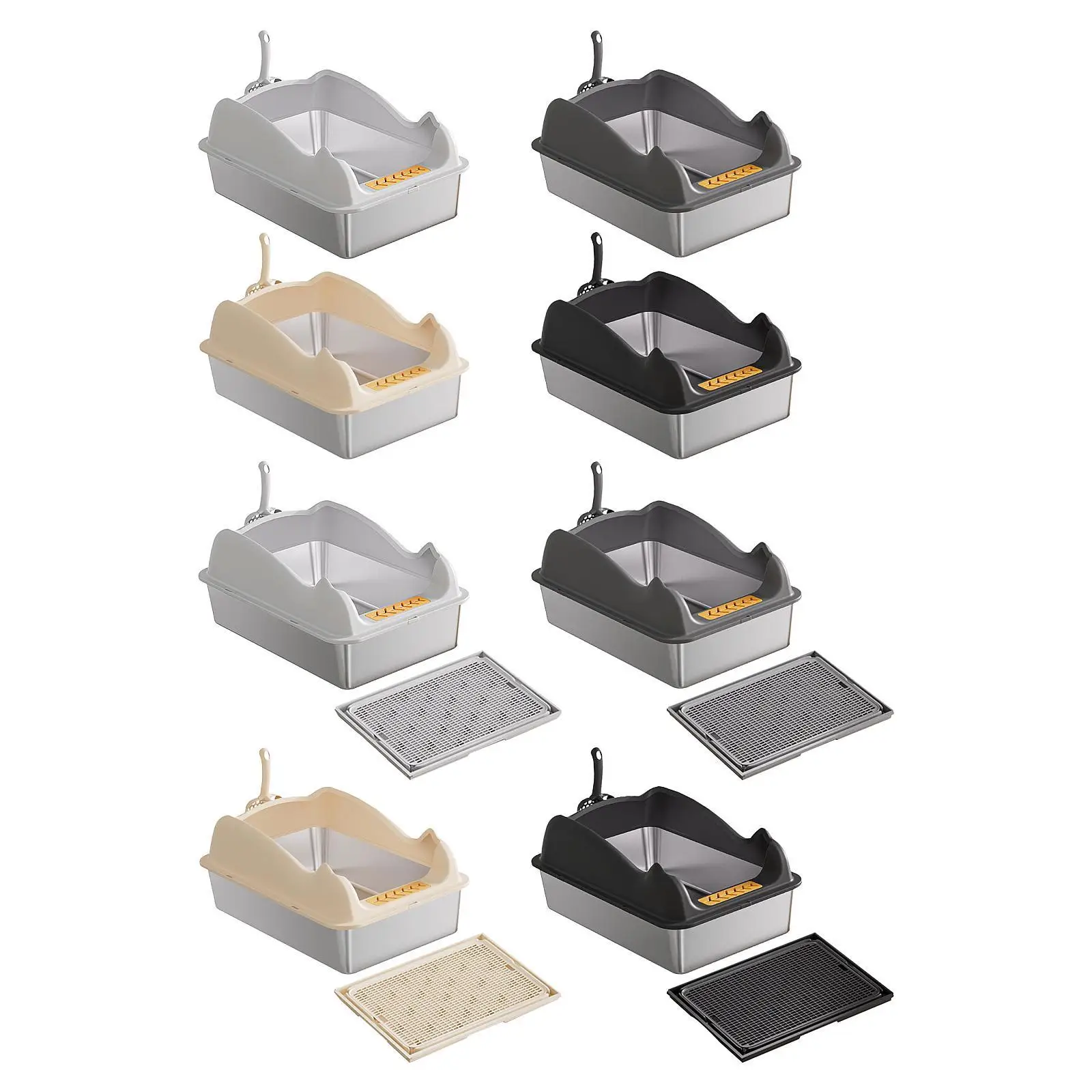 Open Top Pet Litter Box Easy to Clean Cat Sand Box Container for Indoor Cat