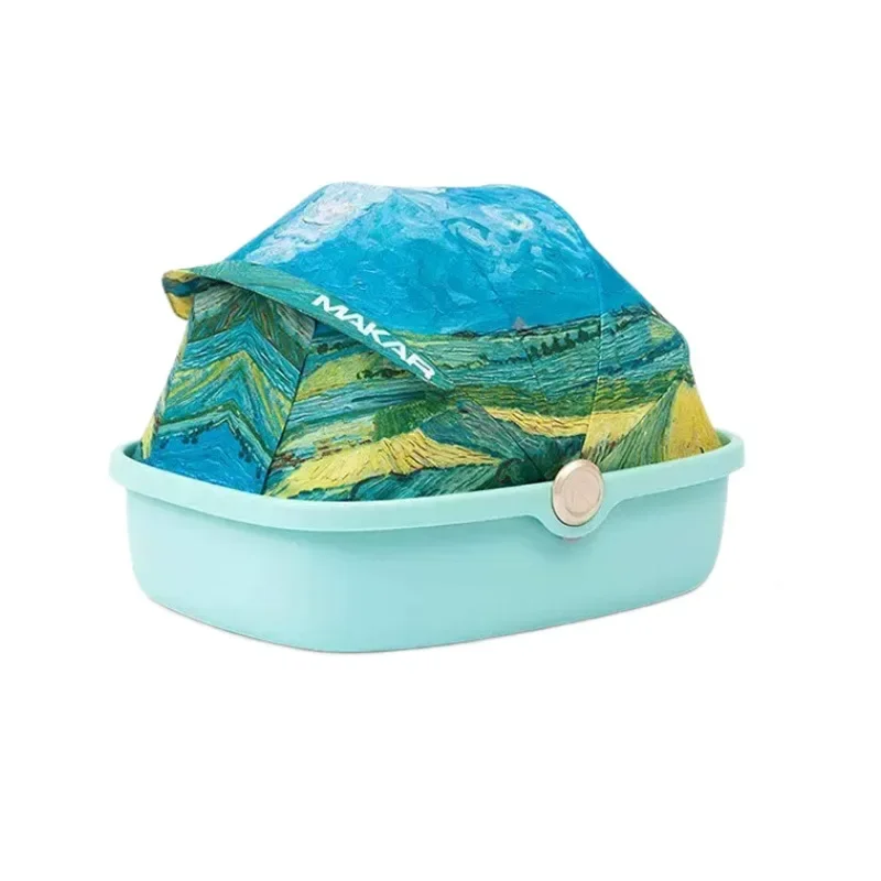 Caja de arena para gatos Art, inodoro para gatos totalmente semicerrado de gran tamaño, antisalpicaduras con arena, suministros para mascotas - imagen 5