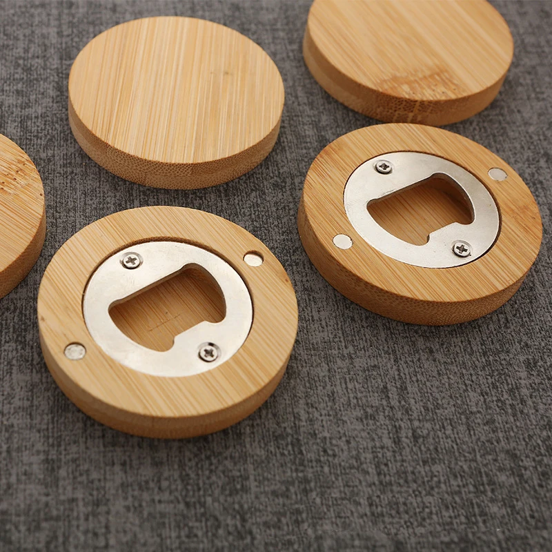 Abridores de cerveza con succión magnética, abridor de botellas de madera, tapa de cerveza, logotipo grabado de Surport, abridor de botellas de cerveza DIY, 3/6/12 Uds. - imagen 4