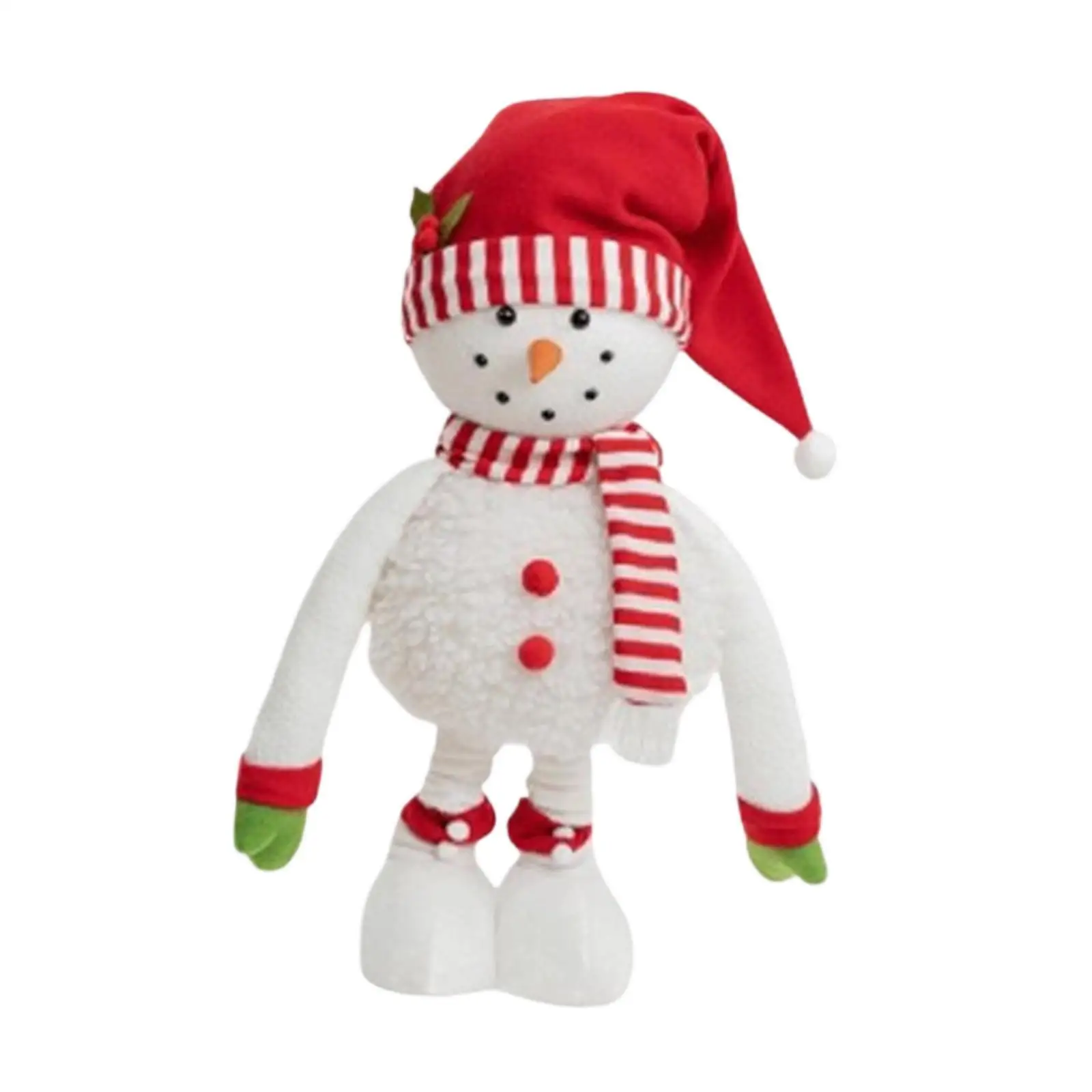 Telescopic Christmas Snowman Figurine Gift Toy Nordic Christmas Figure Decoration for Winter Festival Office Bedroom Living Room