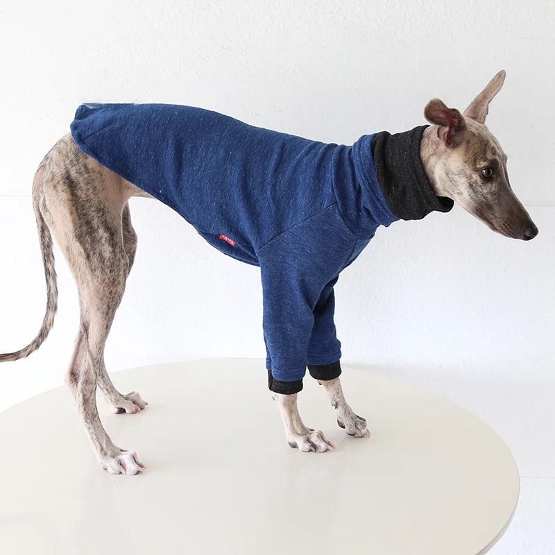 Camisa suave para perros, ropa para perros galgo de cuello alto, ropa cálida de algodón para invierno, ropa para perros de Navidad para mascotas en varios colores - imagen 4