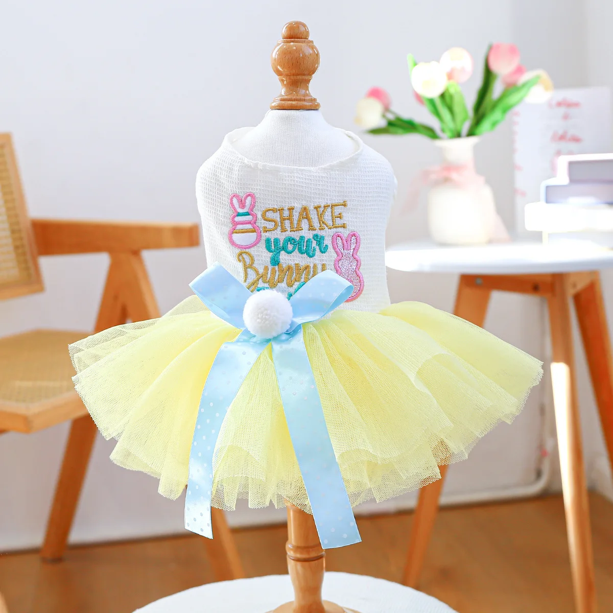 Vêtements pour animaux de compagnie, petite jupe féerique, vêtements pour chats, chiens, jupe en gaze de lapin, jupes de princesse moelleuses - imagen 5