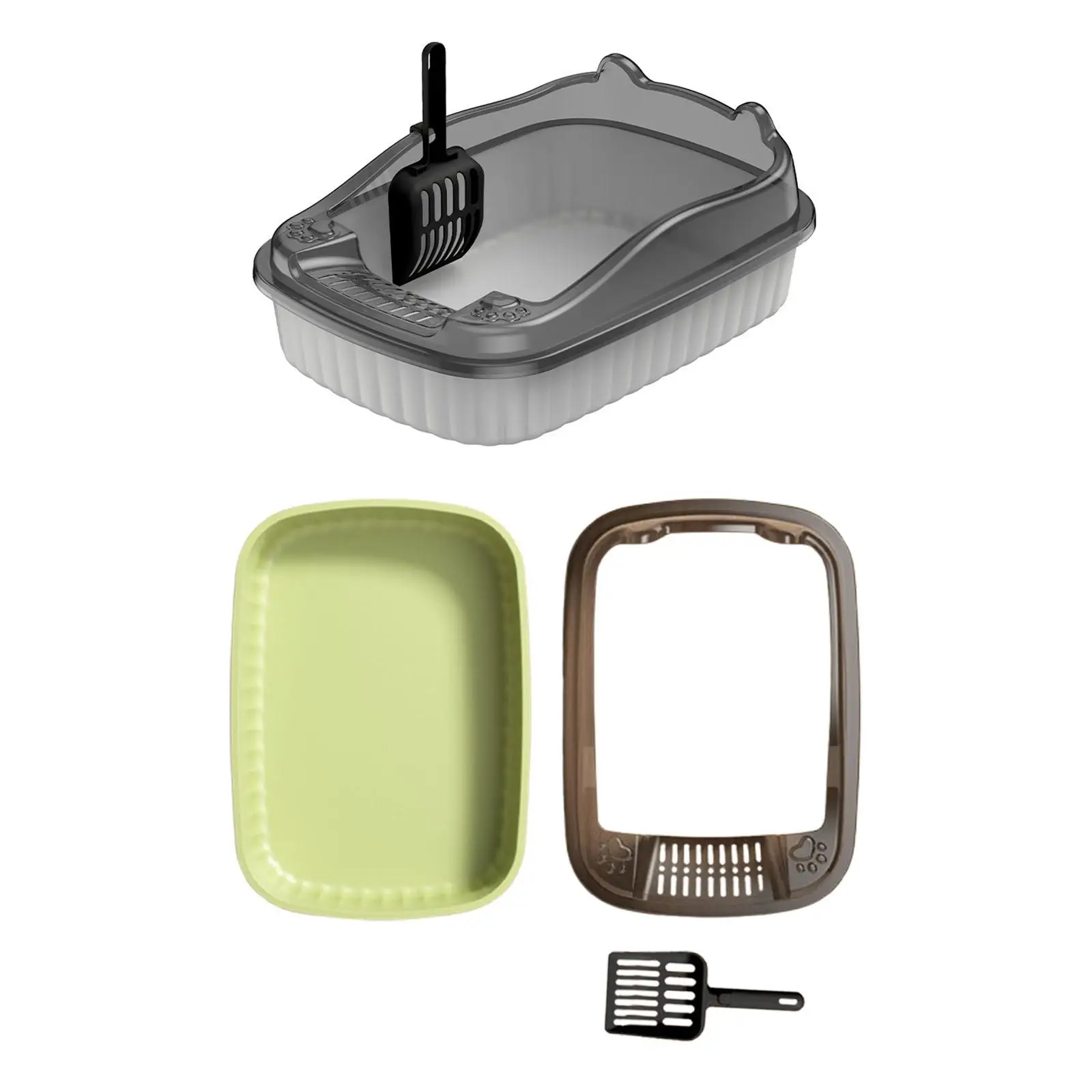 Cat Litter Boxes Opening Top with High Sides Cat Sandbox Cat Toilet Kitten Litter Pan for Dog Puppy Rabbits Large Cats