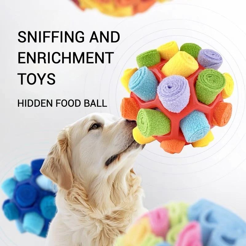 Bola de snuffle de goma multifuncional para perros, juguete oculto de goma suave y duradero para buscar la ansiedad y el cuidado Dental