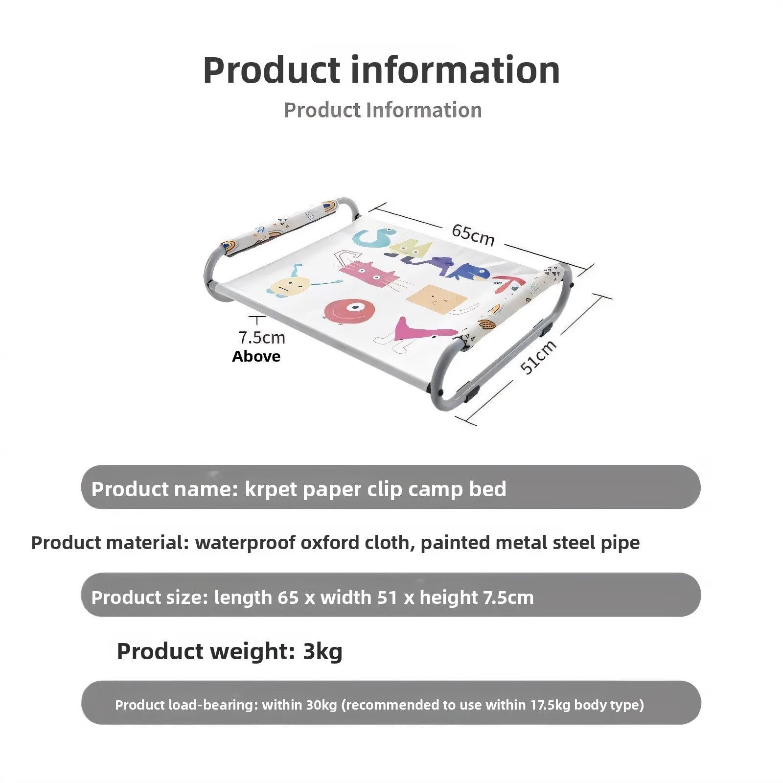 Camas para mascotas Perrera Color lindo a juego Removible y lavable Perro mediano y pequeño Cama de campamento para perros Pies cortos Cama fuera del suelo - imagen 3