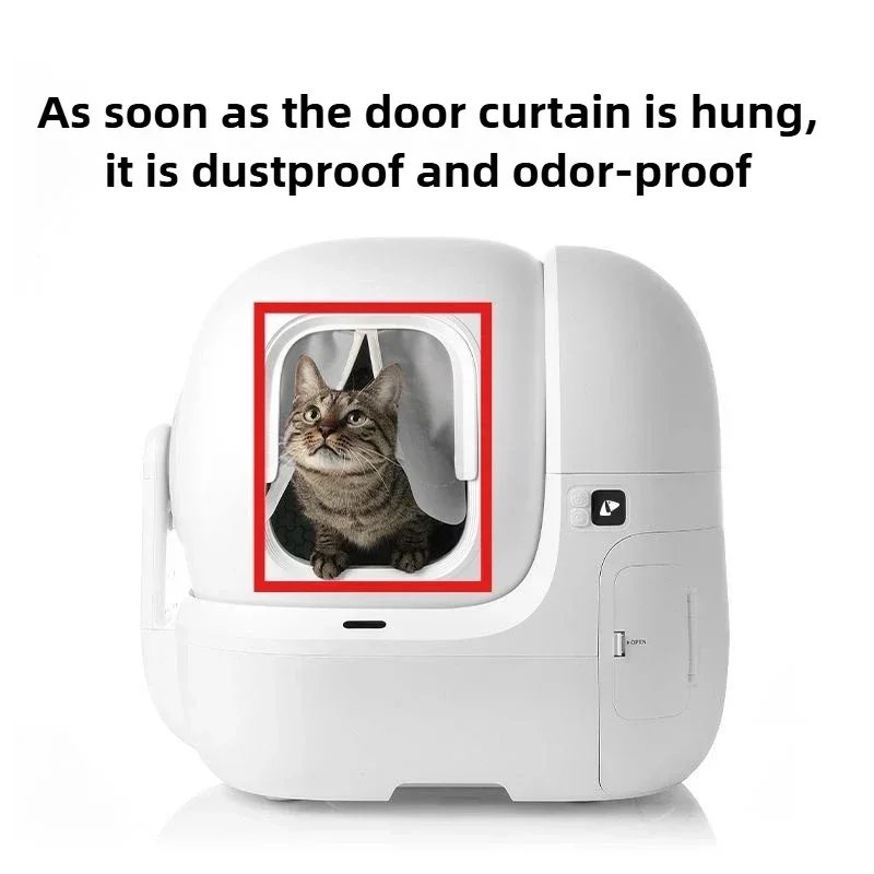 PETKIT-cortina magnética para puerta de caja de arena para gatos, cortina a prueba de polvo, reducción de inodoro para gatos con arena especial PURA MAX 2/PURA MAX - imagen 4