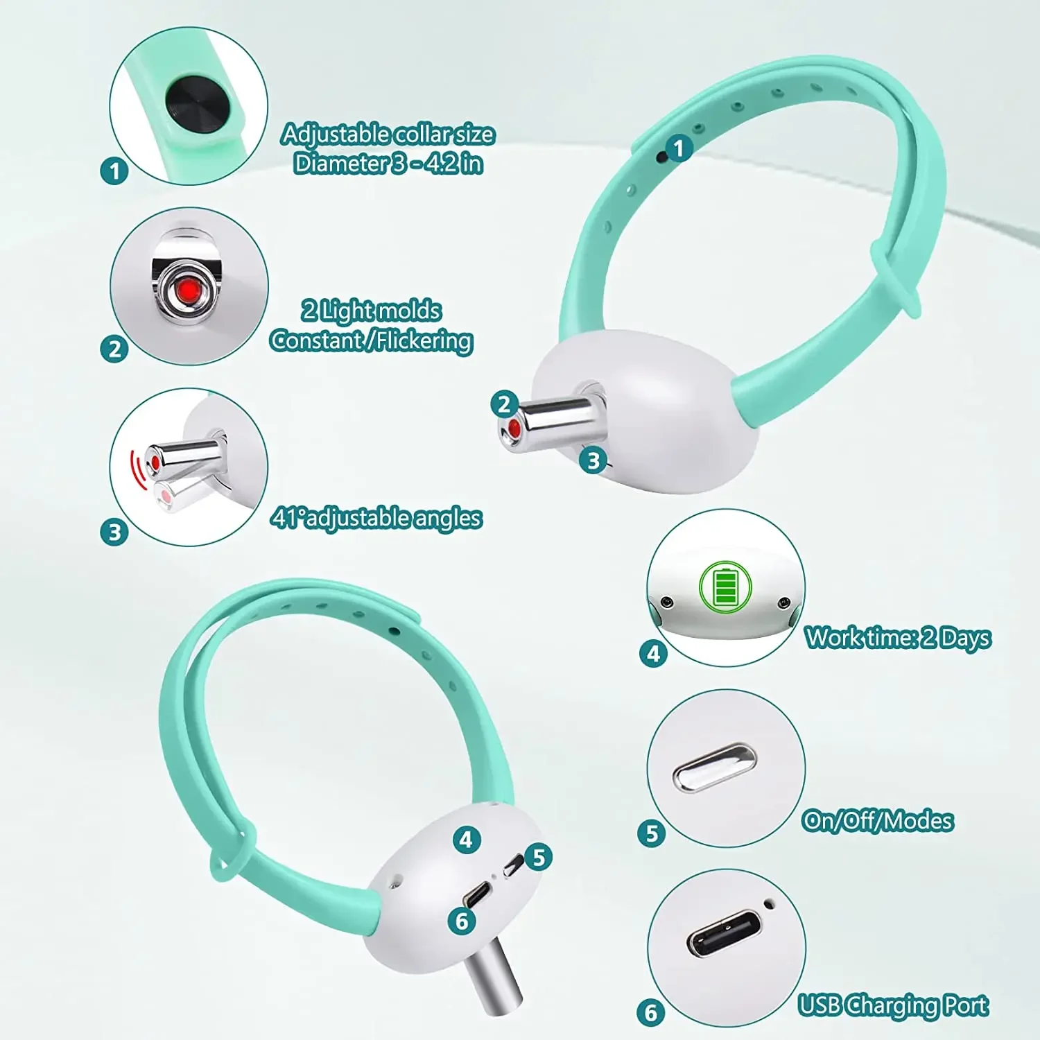 Collar láser recargable para gatos – Juguete interactivo automático - imagen 3