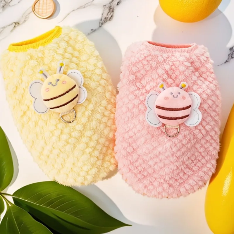 Nuevo Popular cachorro gato perro mascota ropa de otoño e invierno suministros abeja Teddy/pomeranian British Shorthair Universal - imagen 2