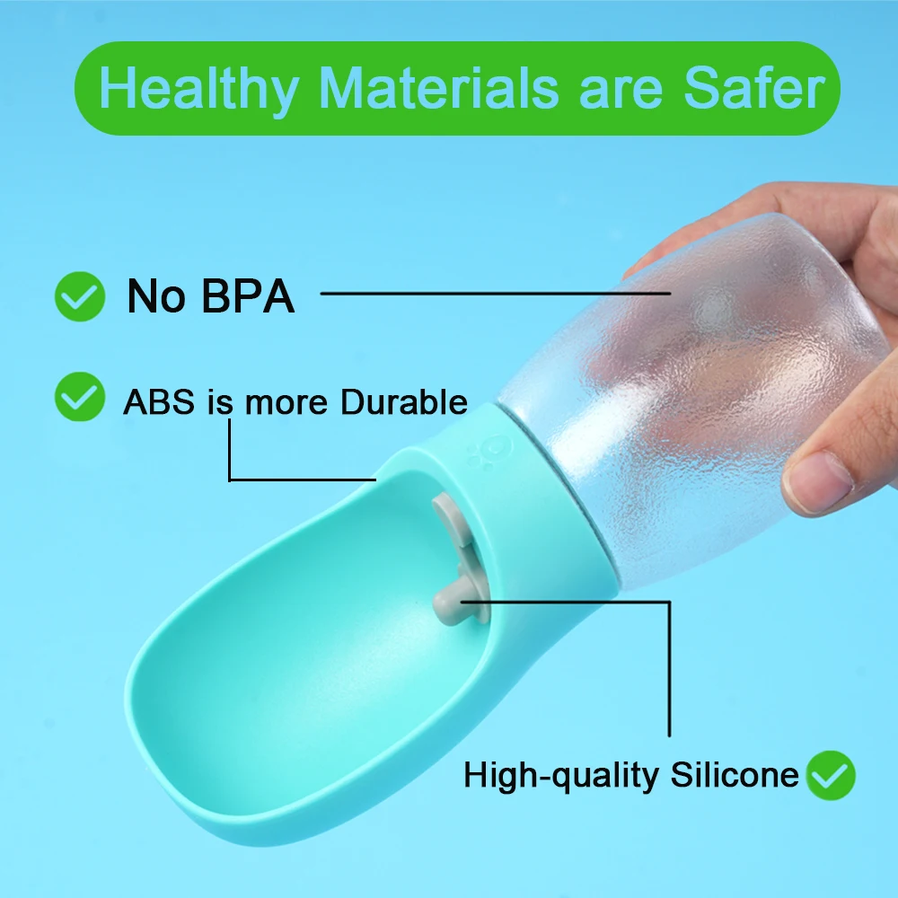 Botella de agua portátil para perros de 300ML, cuenco para beber para mascotas para perros pequeños y medianos, suministros dispensadores de agua para cachorros a prueba de fugas al aire libre - imagen 2