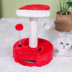 Cat Scratching Post Cat Climbing Tree with Ball Kitten Interactive Toy Cats Scratcher for Cat Kitten Indoor Playing