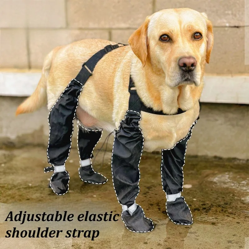 Zapatos para perros al aire libre, botas impermeables ajustables para perros, accesorios resistentes al desgaste, zapatos elásticos para cachorros grandes, producto para botas para mascotas - imagen 3