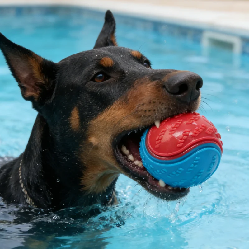 Pelota luminosa de goma con sonido para perros – juguete masticable - imagen 2