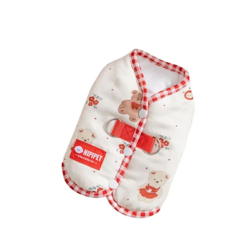 Otoño e Invierno mascota lindo abrigo de dibujos animados chaleco cálido gato perro pequeño y mediano ropa de peluche ropa de cachorro para perros pequeños - imagen 5