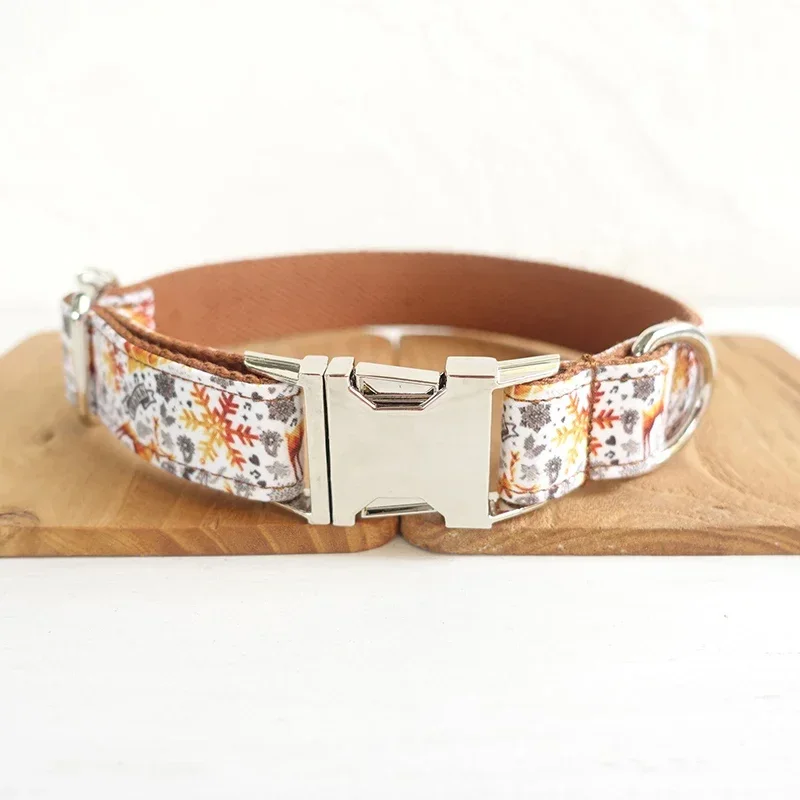 Collar de perro personalizado con grabado gratuito, correa para mascotas a juego, hebilla de Metal de contactos personalizados, Collar para mascotas con patrón único - imagen 3