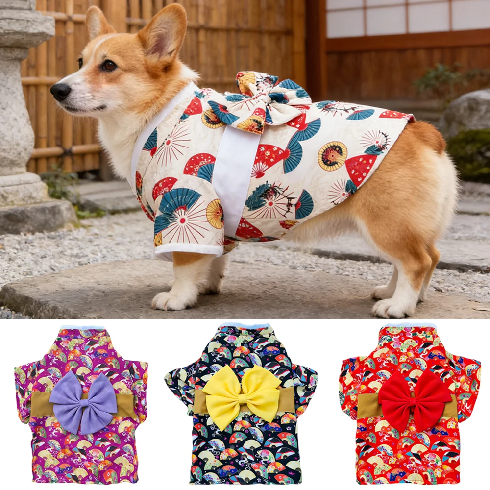 Kimono japonés para mascotas: ropa de perros pequeños y gatos - imagen 3