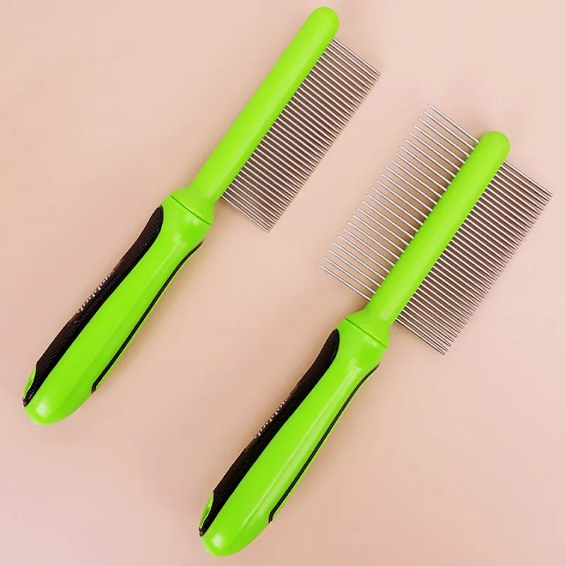 Peine para perros, cepillo para perros de doble cara, removedor de pelo para mascotas, cuidado de perros, diente denso para limpieza del pelo de gato, cepillo de masaje para perros, suministros para mascotas - imagen 3