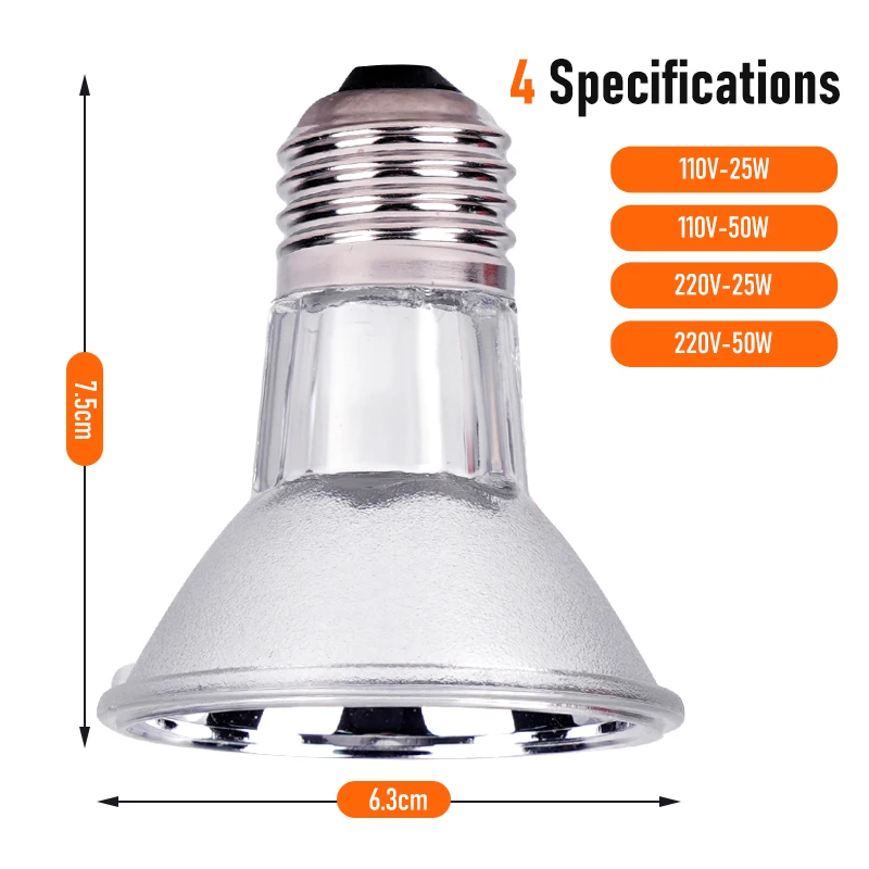 Bombilla de lámpara para reptiles UVA UVB, lámpara de calor para reptiles, luz de calefacción para tomar el sol, bombilla de luz UV, anfibios, lagartos, 110V, 220V