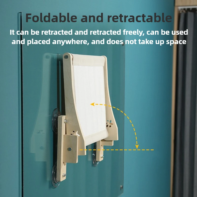 Foldable Wall Cat Hammock Window Bed Suction Cup Cat Hammock Large Space Kitten Nest Climbing Frame Pet Supplies Accessories - imagen 2