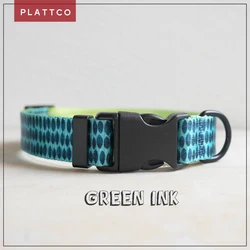 PLATTCO color del collar para mascotas nuevo collar para perros de tinta verde personalizado comercio exterior 5 tamaños PDC320