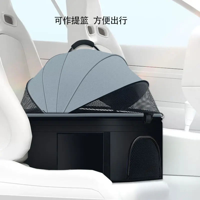 Cochecitos ligeros para mascotas, carrito de peluche para perros y gatos, cesta desmontable plegable, cochecitos pequeños para mascotas - imagen 3