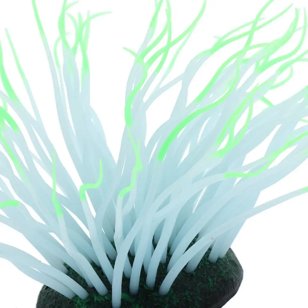 Artificial Sea Anemone Ornament Glowing Effect Silicone Landscape for Fish Tank Aquarium