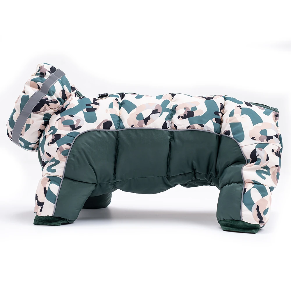 Abrigo de invierno para perros medianos, ropa impermeable para perros hinchados, monos de vientre completamente cerrados para perros masculinos y femeninos, trajes de nieve cálidos para perros