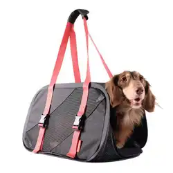 Bolsa bandolera de malla transpirable para gatos y perros