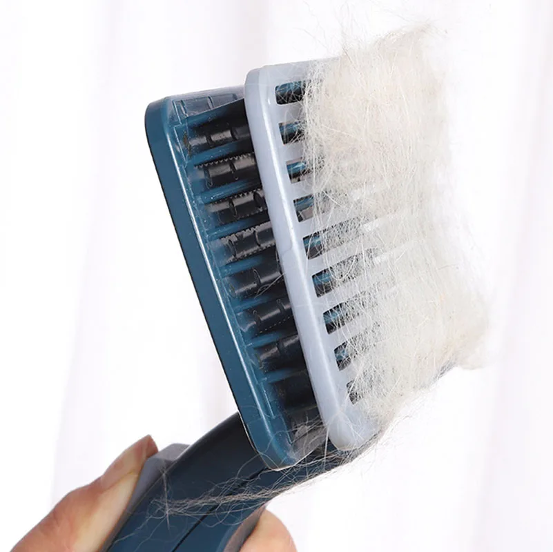 Cuidado y removedor de pelo de mascotas, cepillo de aseo para perros y gatos, rascador para perros, peine de depilación - imagen 5