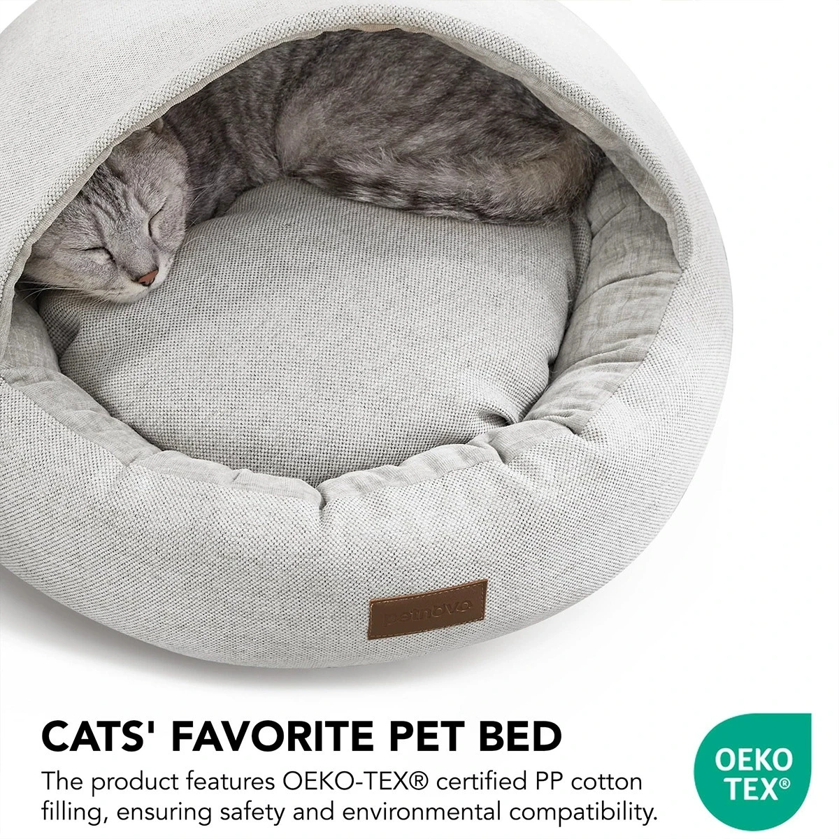Casa para gatos cálida de invierno, cama para mascotas de tela cerrada, almohadilla desmontable para perros pequeños, gatos, uso interior en las cuatro estaciones - imagen 4