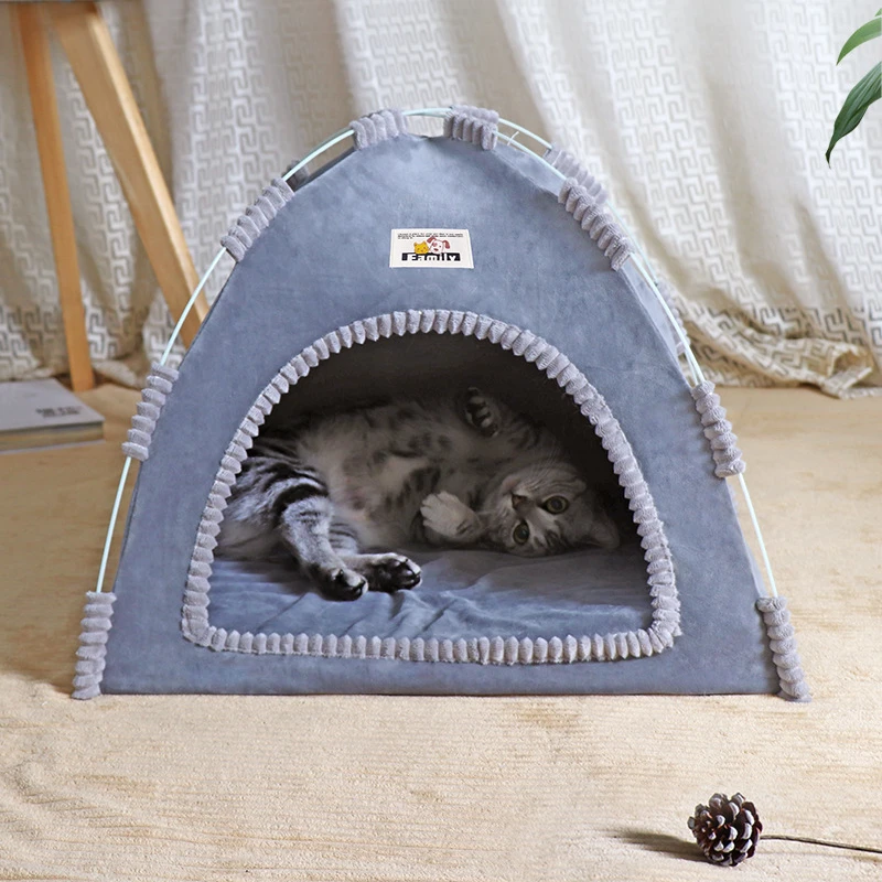 Casa para gatos plegable y transpirable, tienda para mascotas, nido Universal para perros y gatos para las cuatro estaciones, estera fresca de verano, plegable portátil para exteriores - imagen 3