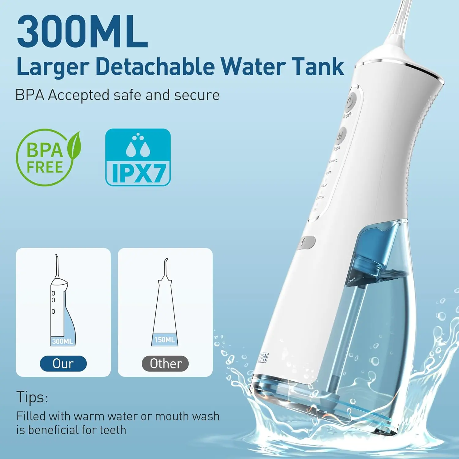 Irrigador dental 5 puntas para gatos y perros – Portátil y recargable - imagen 5