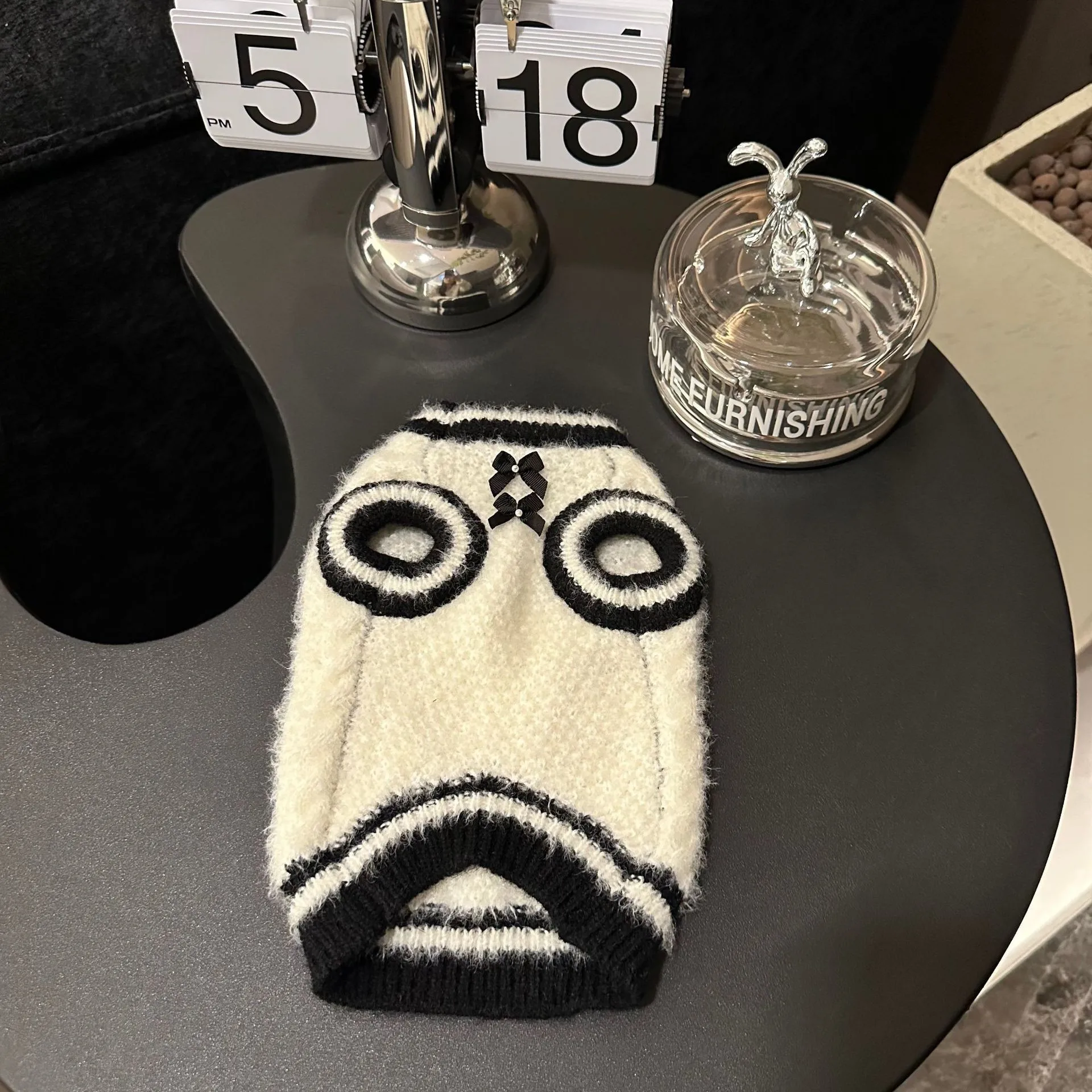 Suéter de punto de felpa para mascotas, Otoño/Invierno, bonito lazo, Sudadera con capucha para mascotas, Schnauzer Yorkshire, ropa gruesa cálida para cachorros para perros pequeños - imagen 4