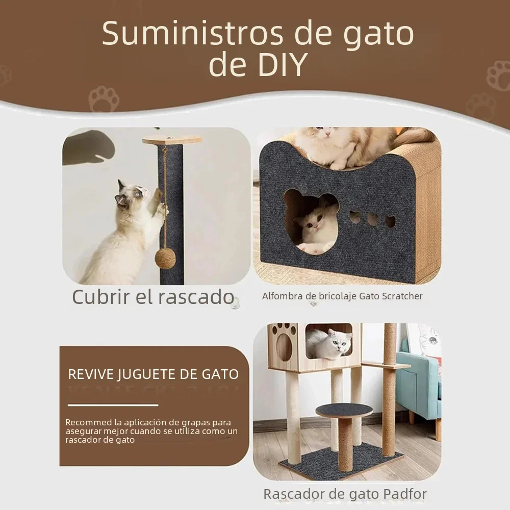 Antiarañazos para gatos, sofá, estera para gatear, marco de escalada, protección para sofá, alfombra autoadhesiva, tablero rascador para gatos, juguetes para gatos