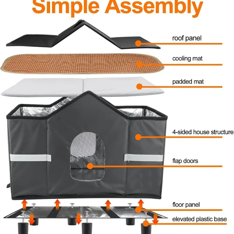 Casa para gatos al aire libre, impermeable, a prueba de lluvia, casa para gatos, calefacción portátil para mascotas, cama para gatos, mascotas, gatitos, cachorros, Catnap, casas plegables - imagen 3