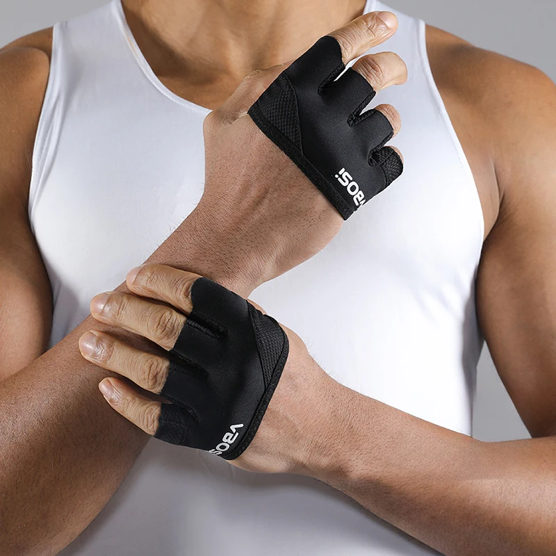 Guantes ligeros cuatro dedos antideslizantes para entrenamiento y pesas - imagen 2