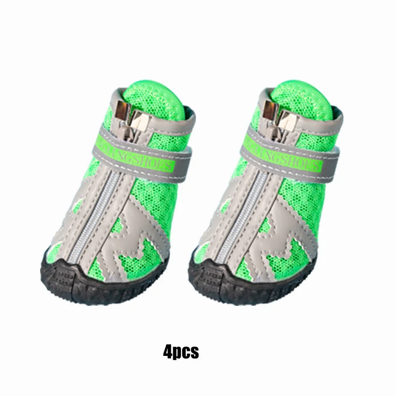 Zapatos transpirables para perro, Botas de lluvia antideslizantes, Protector de calzado transpirable para gatos pequeños, calcetines para cachorros, botines de verano, 4 unidades por juego - imagen 4
