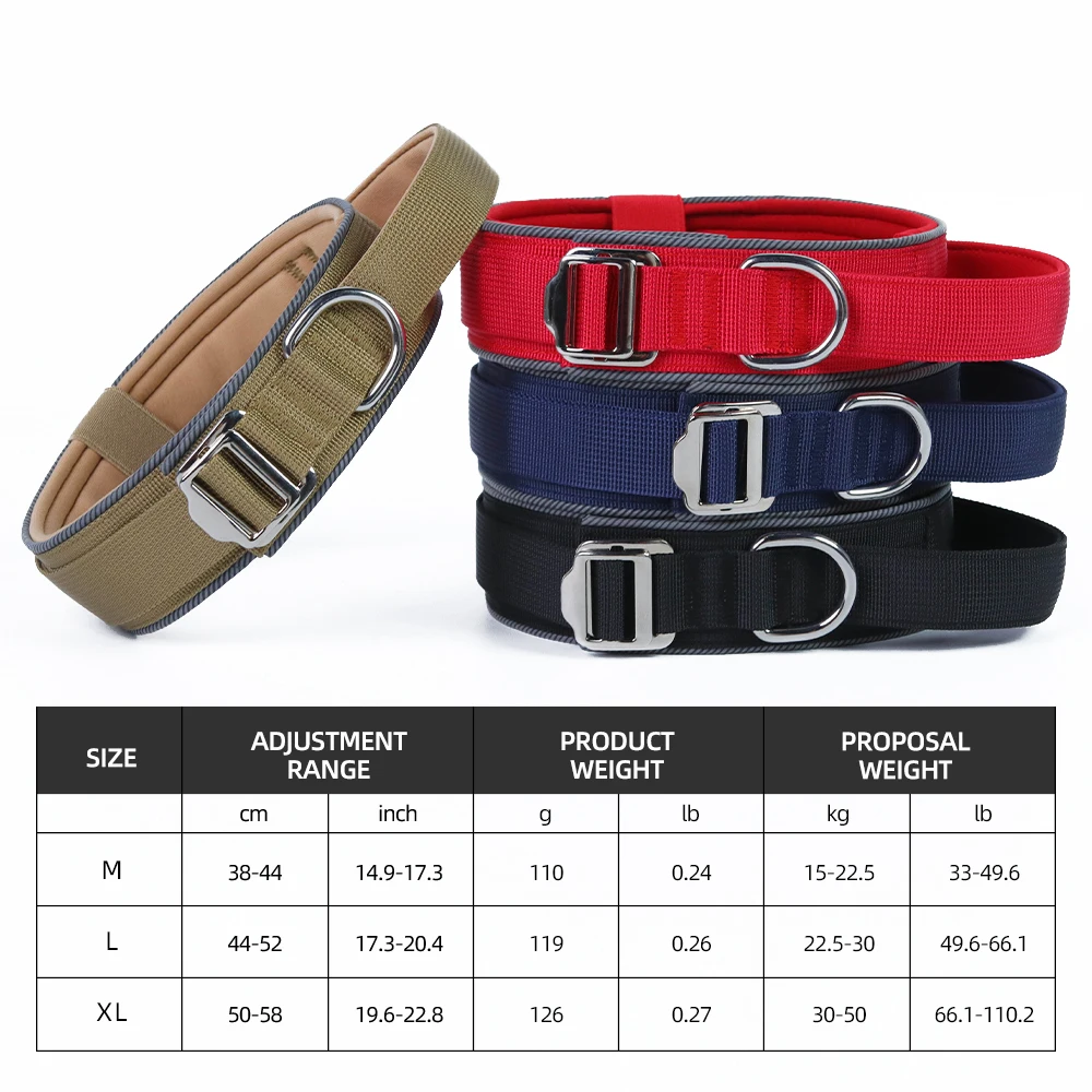 Collar táctico de entrenamiento reflectante para perros grandes y medianos, collares para mascotas de alta calidad, accesorios para mascotas Labrador Husky - imagen 2