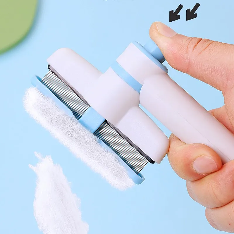 Peine para perros, cepillo ajustable para perros, removedor de pelo para mascotas con un botón, cepillo autolimpiante para gatos, peine de masaje, peines para el cuidado de perros, suministros para mascotas - imagen 3