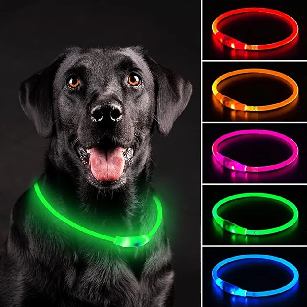 Collar Led para perro, Collar luminoso Usb para perro y gato, 3 modos, luz Led brillante, prevención de pérdida, Collar LED para perros, accesorios para perros y mascotas