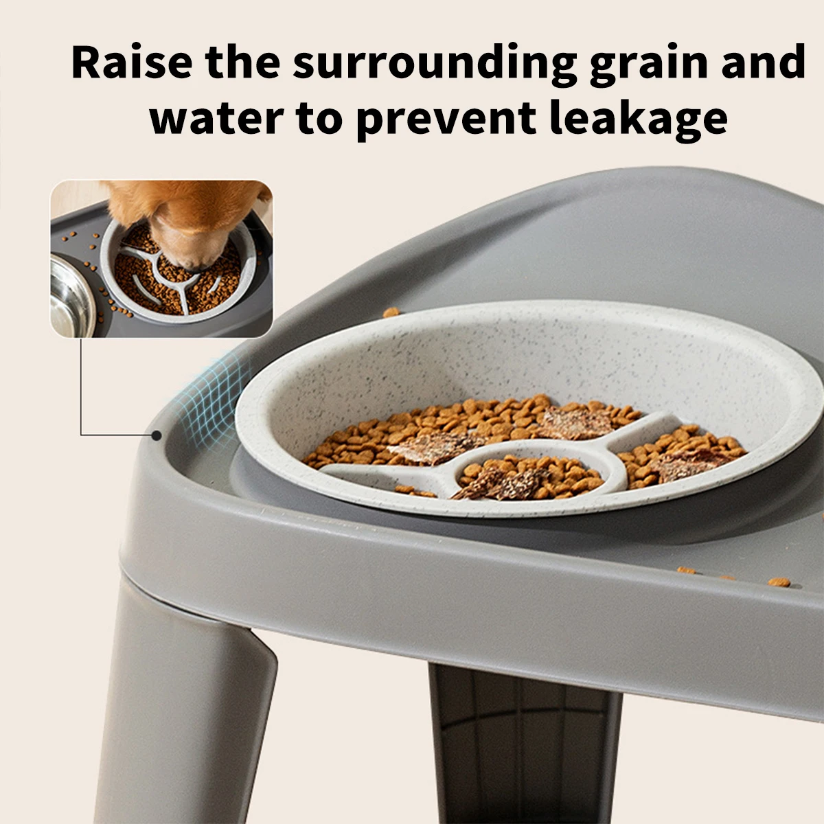 Cuenco doble elevado plegable clásico para perros de una pieza, cuenco para perros medianos y grandes, cuenco de alimentación para perros grande Golden Retriever, cuenco para mascotas - imagen 5