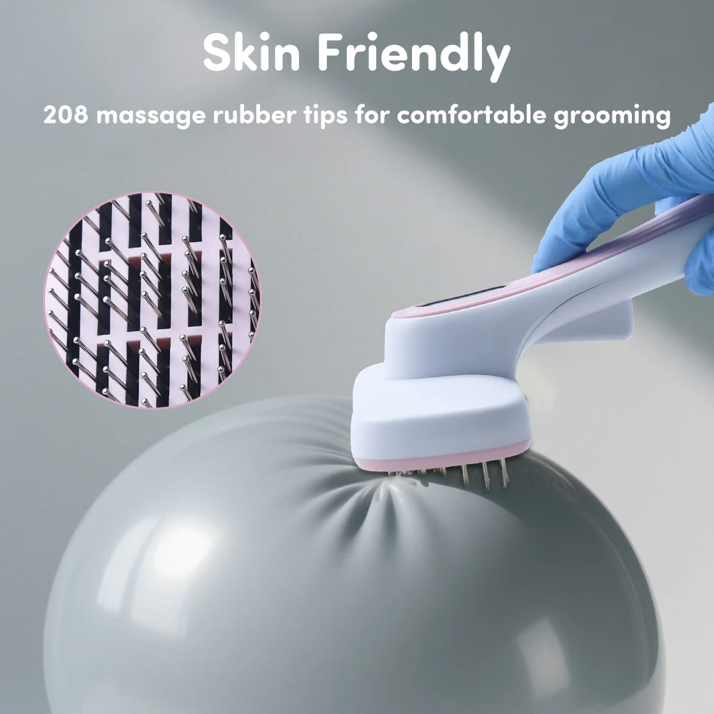 Peine para depilación de gatos, herramienta de aseo para perros, eliminación de pelo suelto, puntas de agujas redondas suaves, evita arañazos, suministros para mascotas, herramientas de belleza - imagen 4