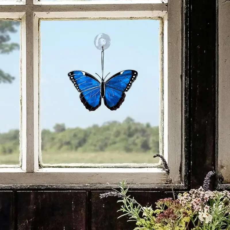 Atrapasueños de mariposa colgante, atrapasueños de luz de mariposa, colgante de cortinas de ventana para decoración de jardín - imagen 4